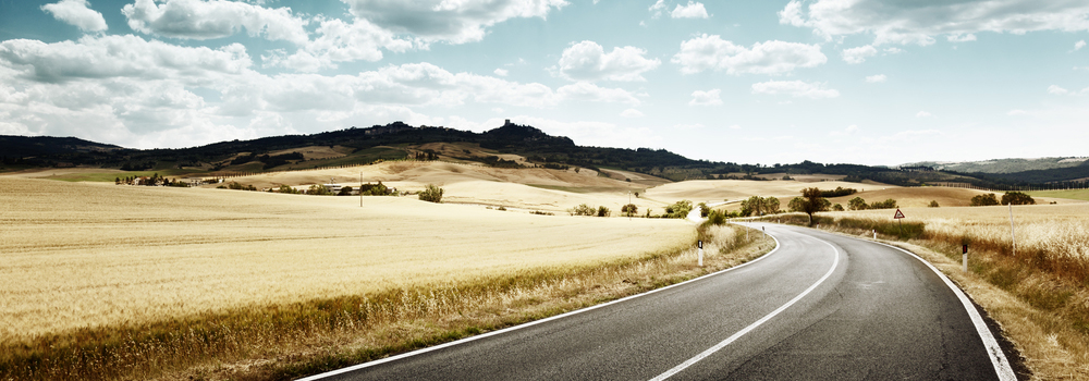 asphalt road in Tuscany Italy